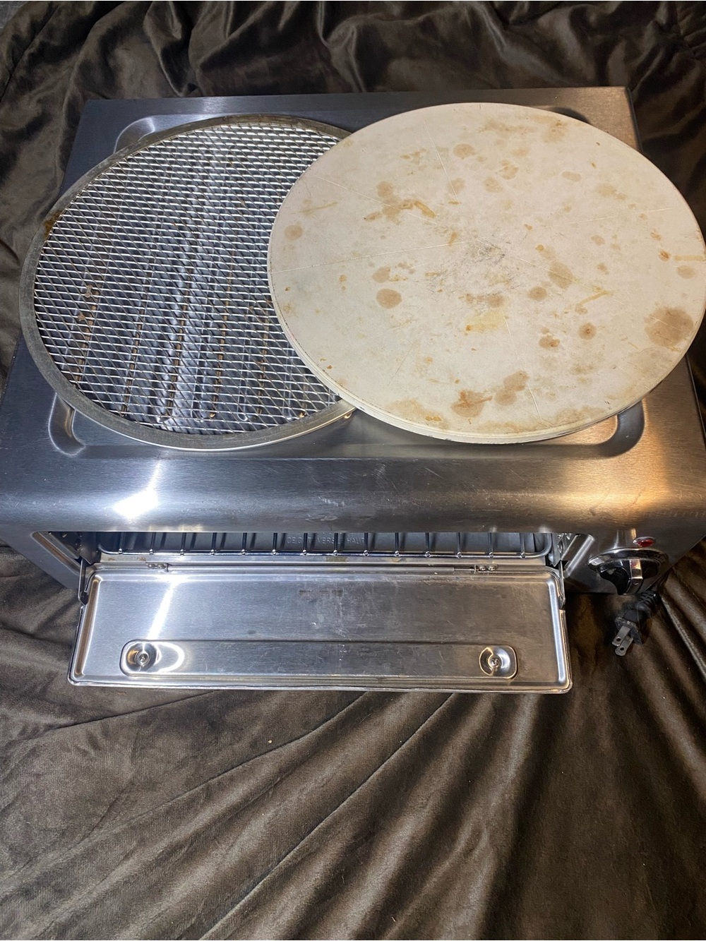 Stainless Steel Countertop Pizza Oven with Stone Baking Disc - Silver